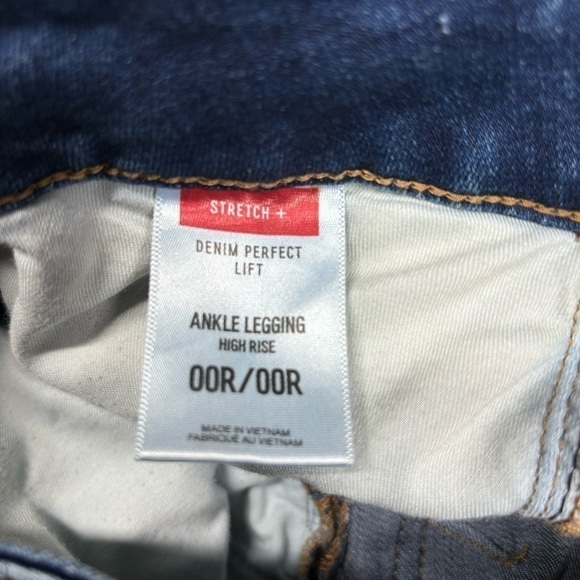 Express Jeans Womens 00 Ankle Legging High Rise Denim Perfect Lift Zipper Ankle - Picture 3 of 6